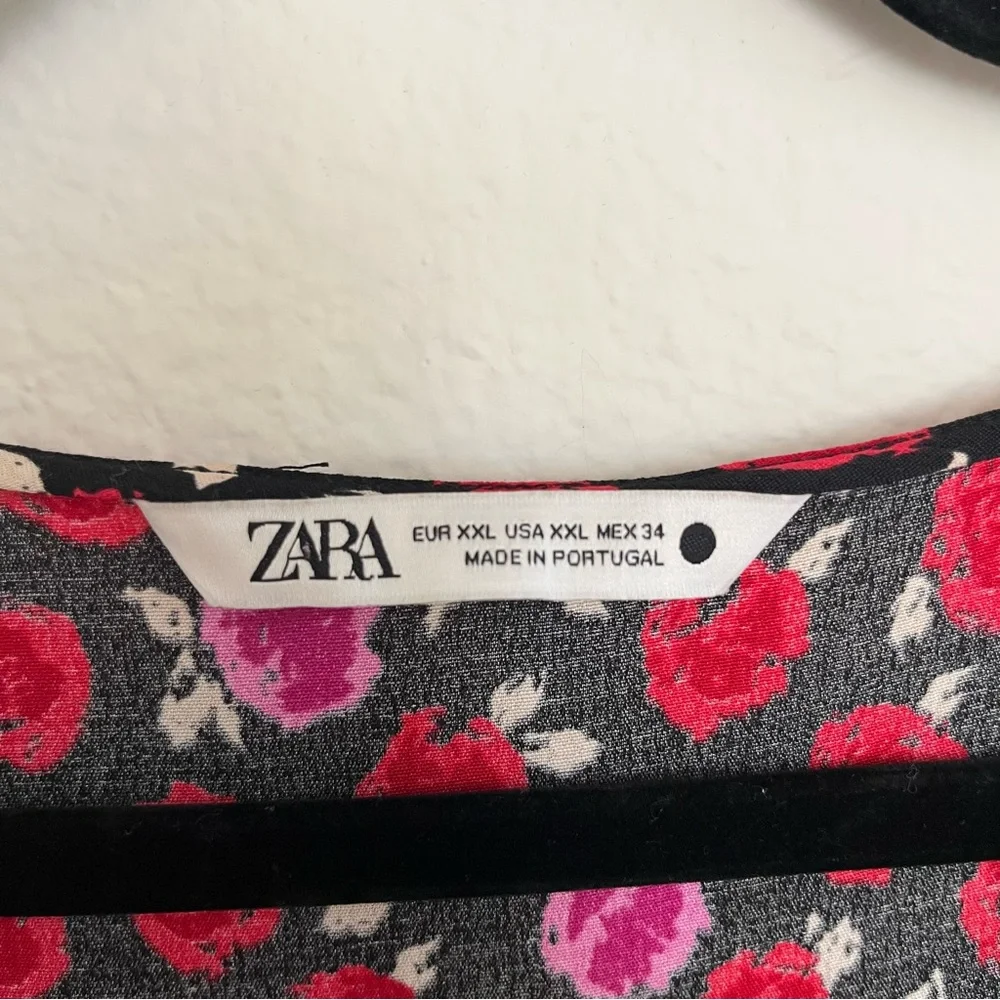 Zara Red Pink Floral Maxi Dress Romantic Cottagecore Boho Spring Whimsigoth - Picture 5 of 14